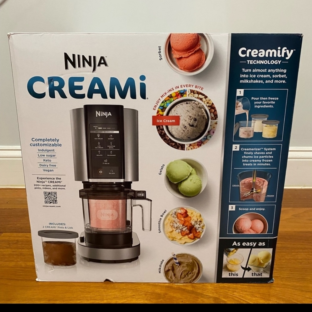 New Ninja Creami NC301 Ice Cream Maker, 7 One-Touch Programs- Blue